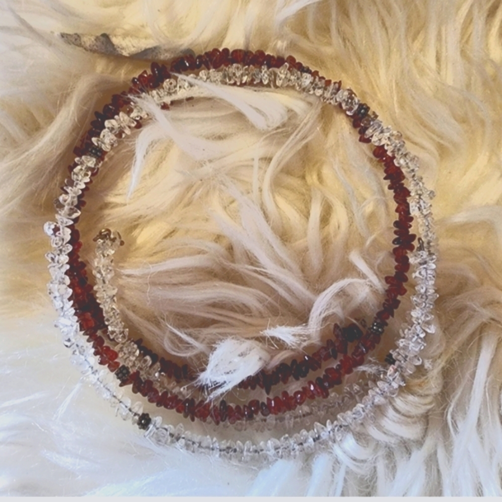 Vintage Garnet and Quartz‎ choker